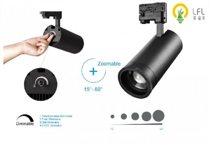 Geleide het Spoorschijnwerpers van D90mmzoomable Dimmable Swithes met 5 Jaar Garantie